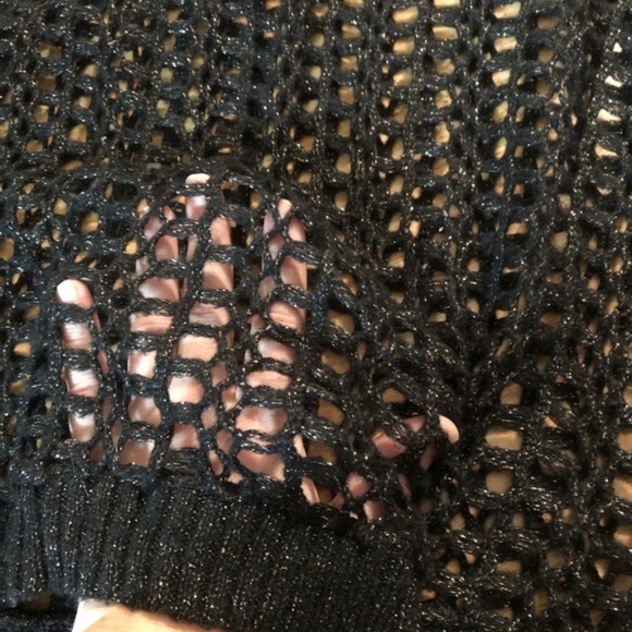 DKNY //Sparkly Black Sweater Crew Neck Overlay🖤✨ - Picture 5 of 10